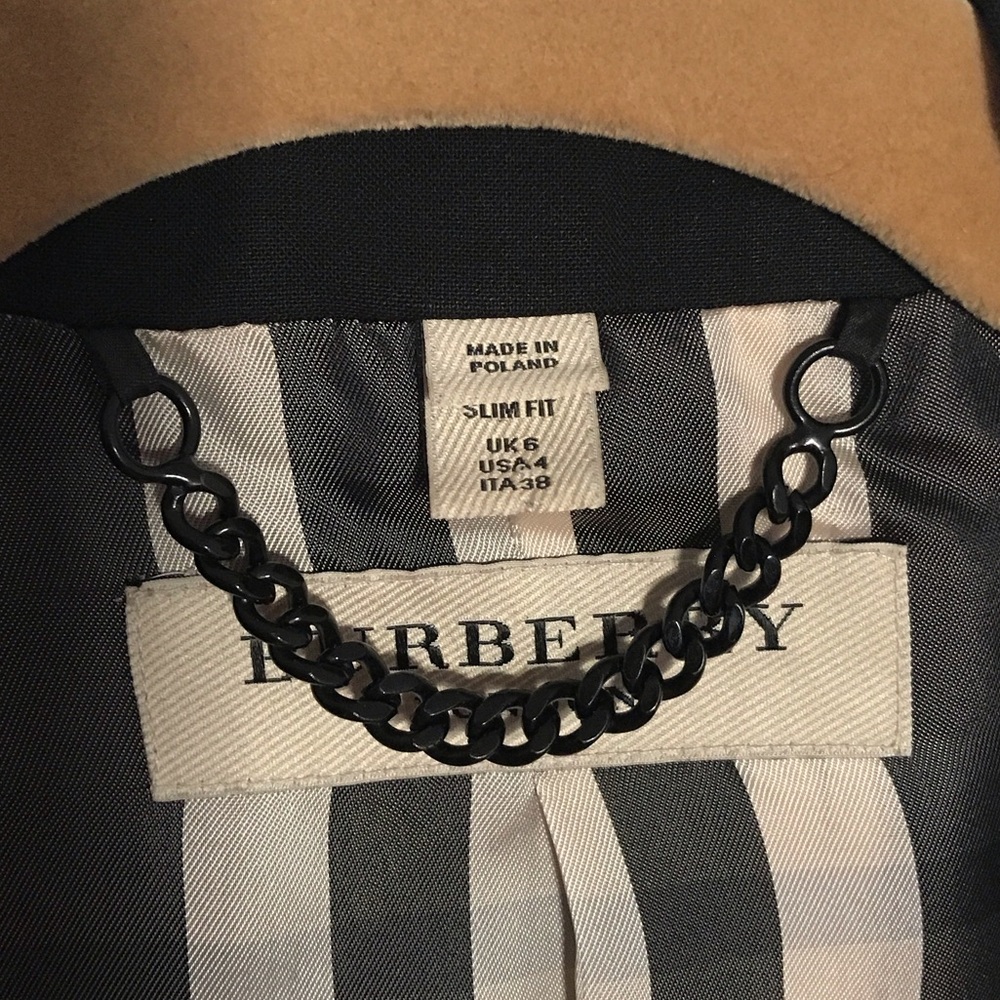 Burberry Black Blazer with Plaid Lining - Picture 2 of 6